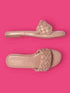 Womens Braided Peach Flats